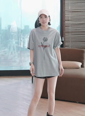 魏老板【阡陌】春季重磅双纱棉品质休闲圆领短袖印花T恤51T131466