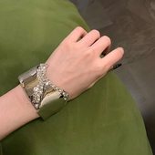 独特个性 闪钻不规则手镯小众设计宽边开口手环气质冷淡风网红手饰