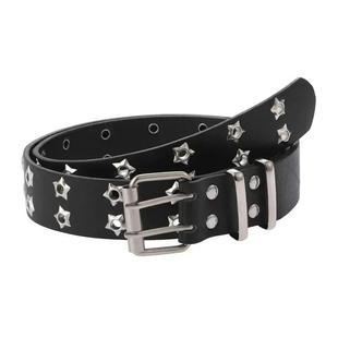 Women y2k Star Eye Rivet Belt Double Row Hole Belt Punk Wais