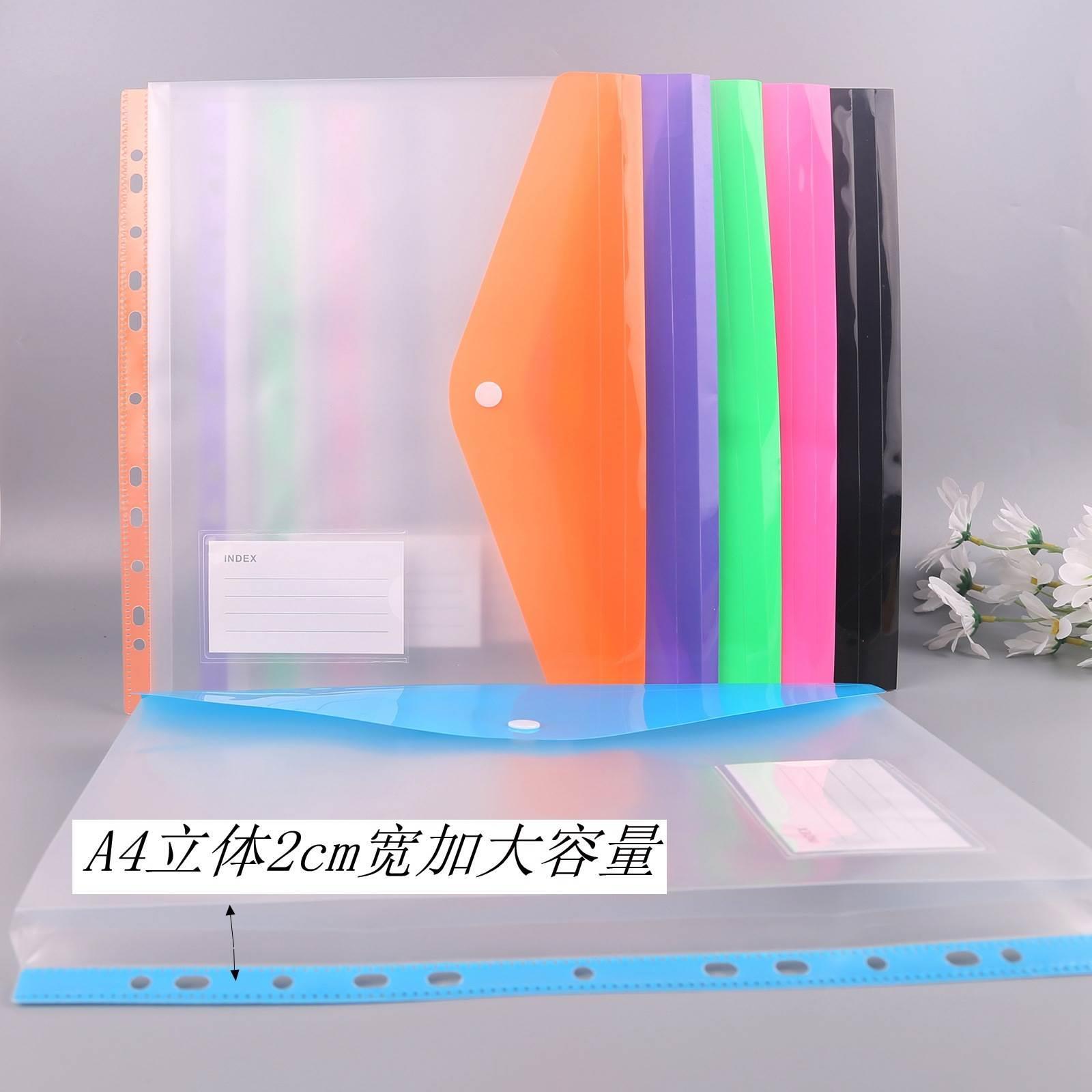 A4 Size Plastic File Folders Wallets Colorful Document Files