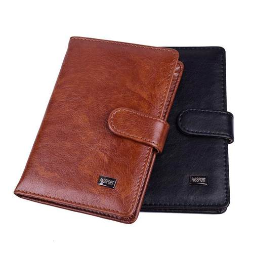 Travel Hasp Passport Holder Cover Leather Wallet Women Men P