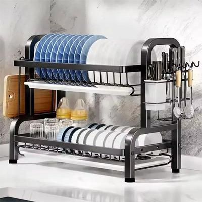 Dish Drying Rack 2-Tier Compact Kitchen Dish Rack Drainboard