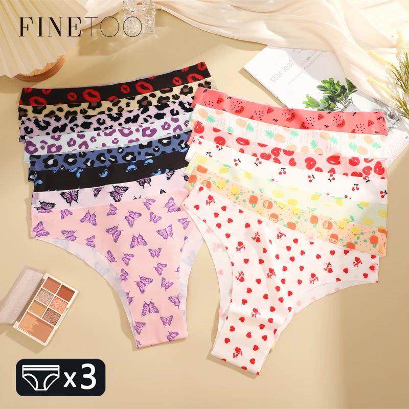 3Pcs Ultra-thin Seamless Underwear Women's Panties Sexy Grap