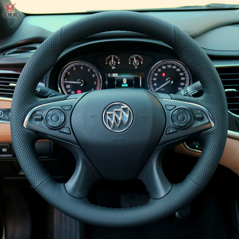 贝纳威真皮方向盘套适用别克君越专车专用手缝把套纳帕牛皮