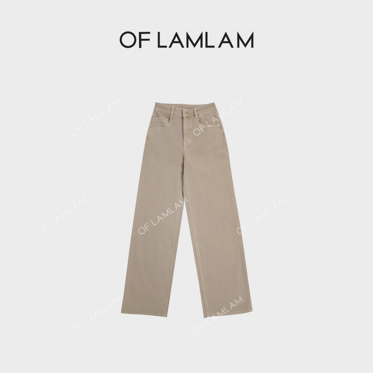 “丹麦旋律”极简风复古水洗做旧高腰直筒牛仔裤 LAMLAM MN260G