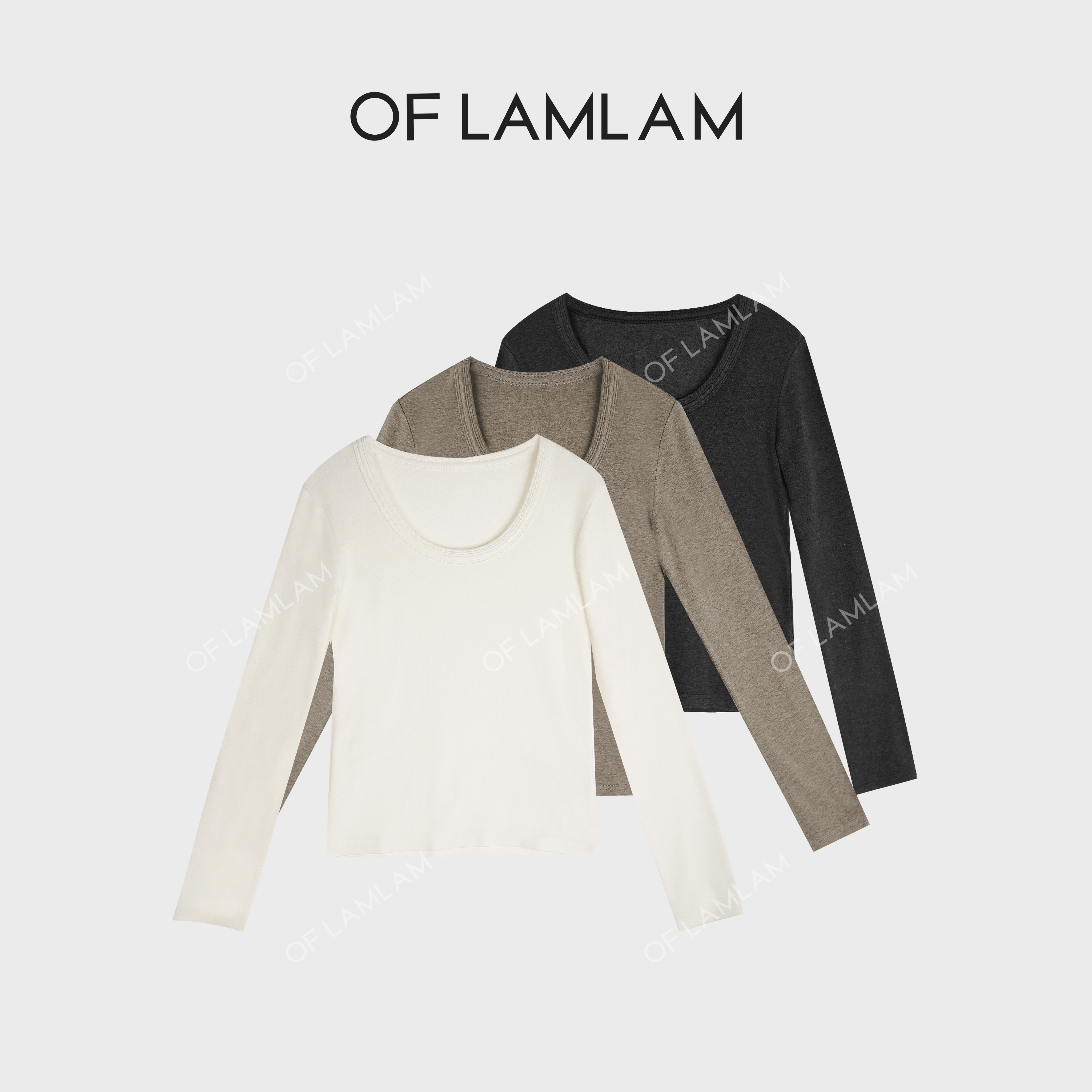 “蓄热锁温”简约极简风磨毛微绒感U领针织打底衫 LAMLAM MT259G