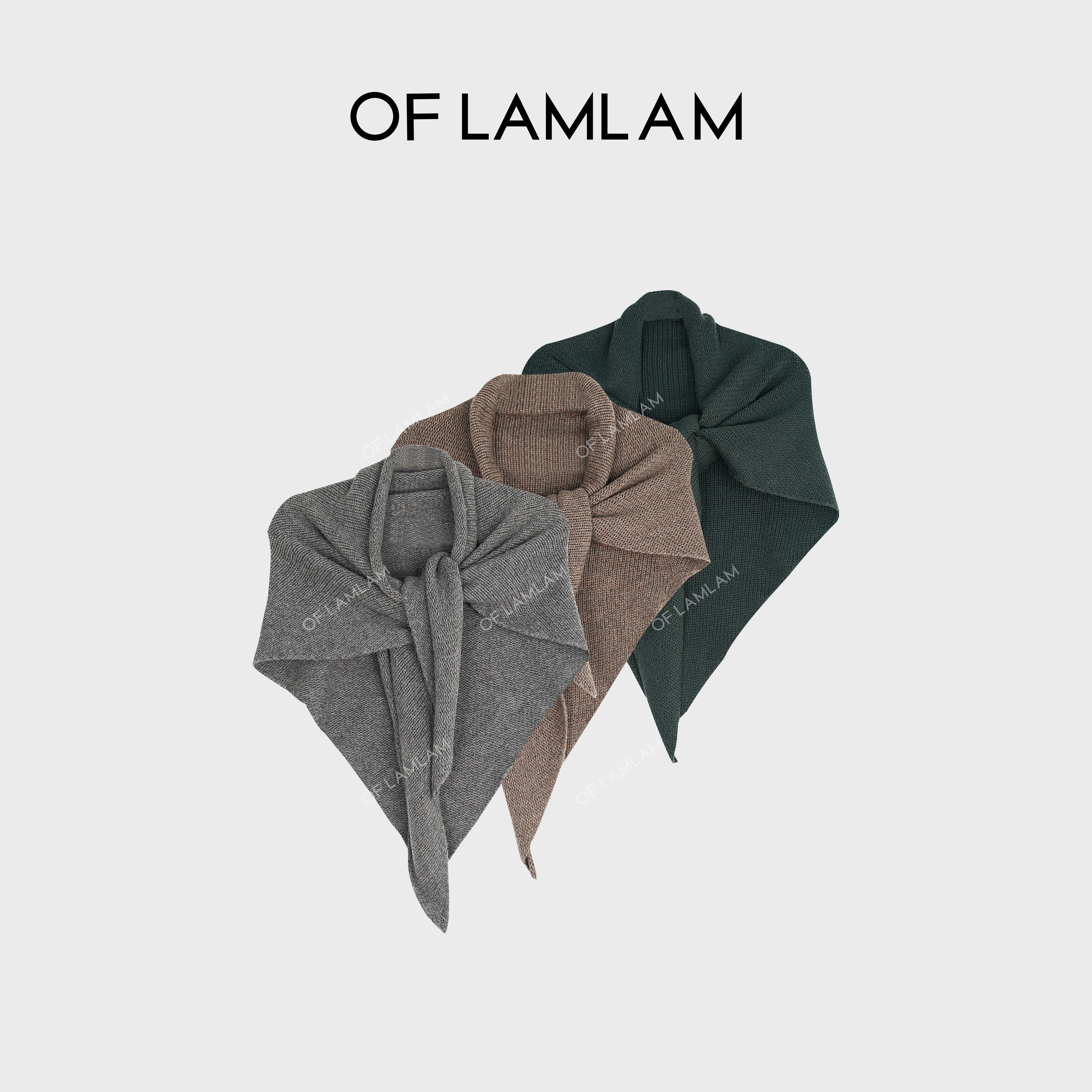 绵羊毛+山羊绒法式复古欧美风三角围巾披肩 LAMLAM MS207G