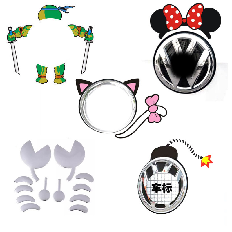 适用大众迈腾汽车贴高尔夫尚酷cc途观途安polo改装车标贴纸车尾贴