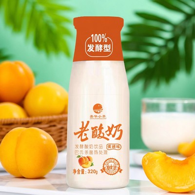 老酸奶黄桃巴氏杀菌奶发酵乳饮品