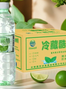 冷藏酷LENGCANGKU薄荷水清凉饮料云南老口味经典原味450mlX12瓶装