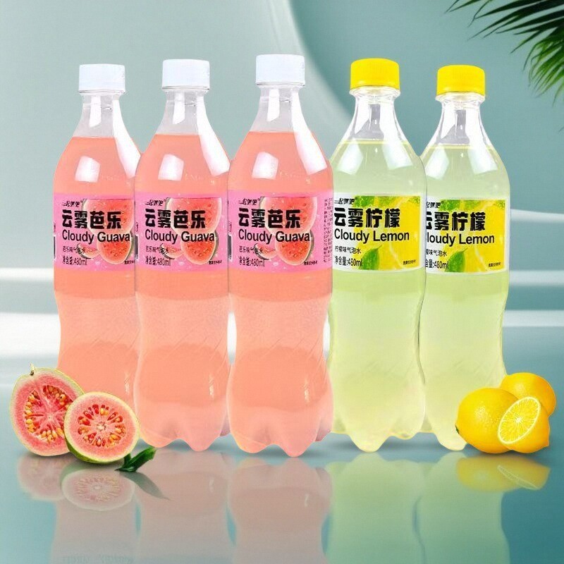柠檬云雾芭乐气泡水清爽型饮料清爽解腻老牌子汽水饮品 480ml瓶装