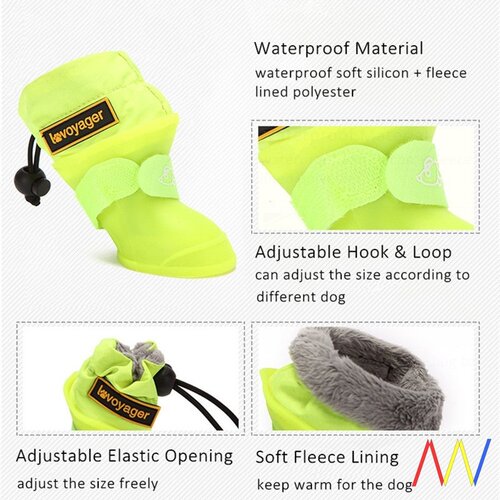 好货4pcs Set Dog Rain Boots Dogs Shoes Rubber Pet Snow Boots