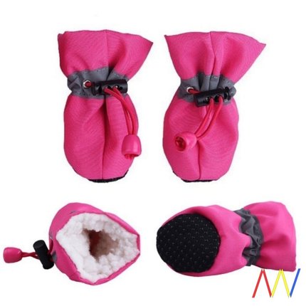 4pcs set Pet Winter Warm Dogs Rain Shoes For Dog Pets Boots