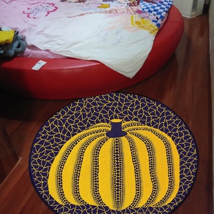 Colorful Pumpkin Round Carpet Rug Floor Mat Washable Carpets