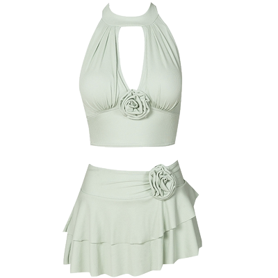 WESWIM女分体荷叶边裙泳衣海边