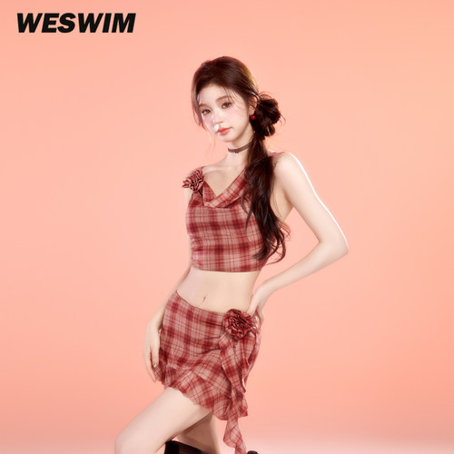 WESWIM女款分体式绝美花朵泳衣