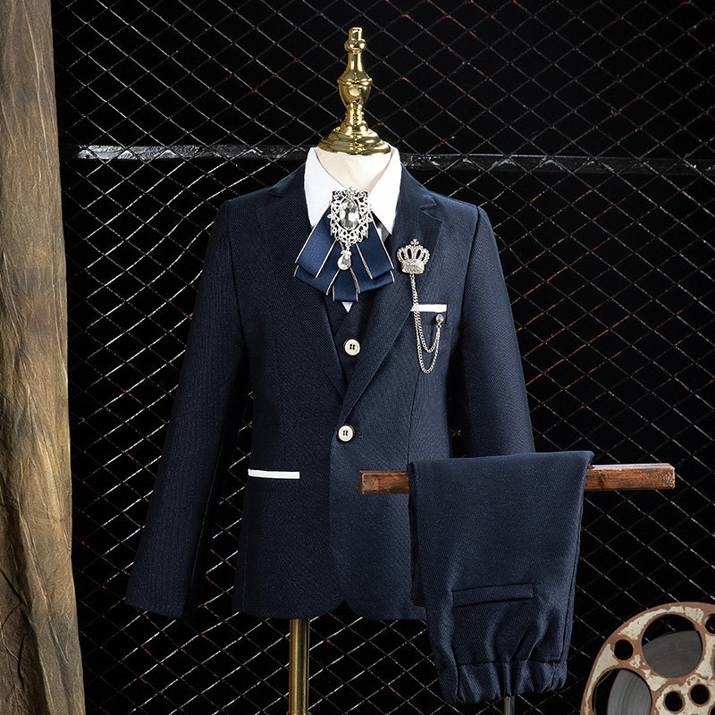 儿童礼服男童西装套装花童小主持人小童钢琴演出服英伦风帅气西服