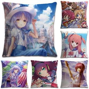 AngelBeats天使的脉动立华奏仲村由理二次元周边定制一体方形抱枕