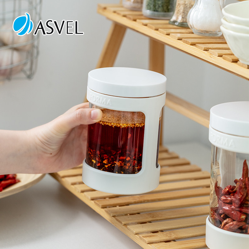 辣椒油专用罐日本asvel香料收纳盒食品级油泼辣子玻璃瓶调味料罐