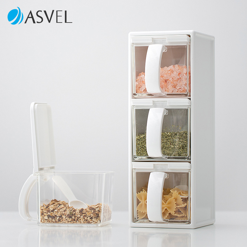 日本asvel调料盒多格一体调味罐