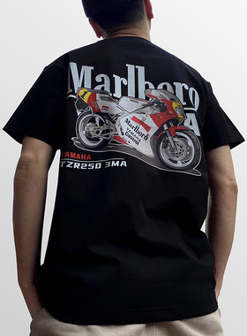 TZR250复古机车T恤二冲程赛车印花百搭夏季透气摩托文化衫YAMAHA