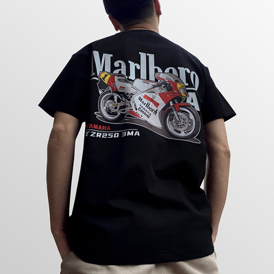 TZR250复古机车T恤二冲程赛车印花百搭夏季透气摩托文化衫YAMAHA