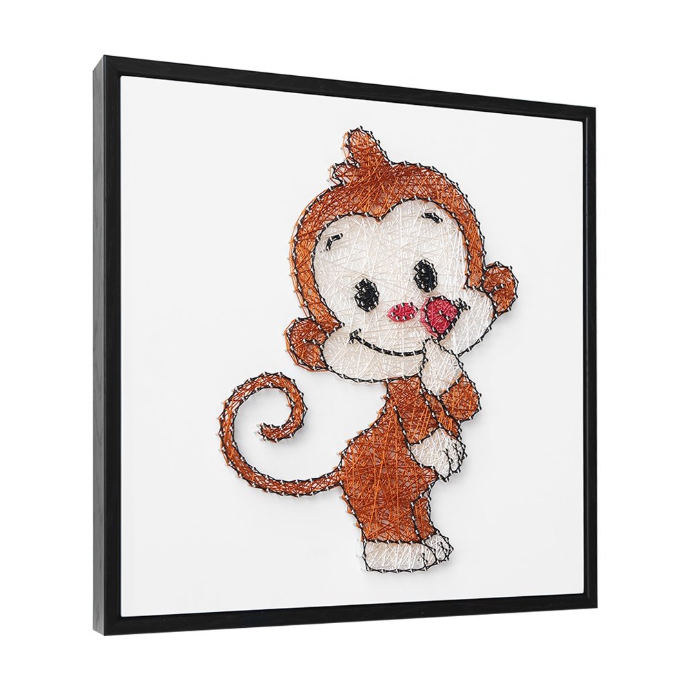 钉子绕线画猴子手工diy制作礼物卡通生日弦丝纱线解闷生肖送男友