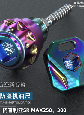 适用阿普利亚SRMAX250防盗机油尺改装Aprilia300防撬油位测量标尺