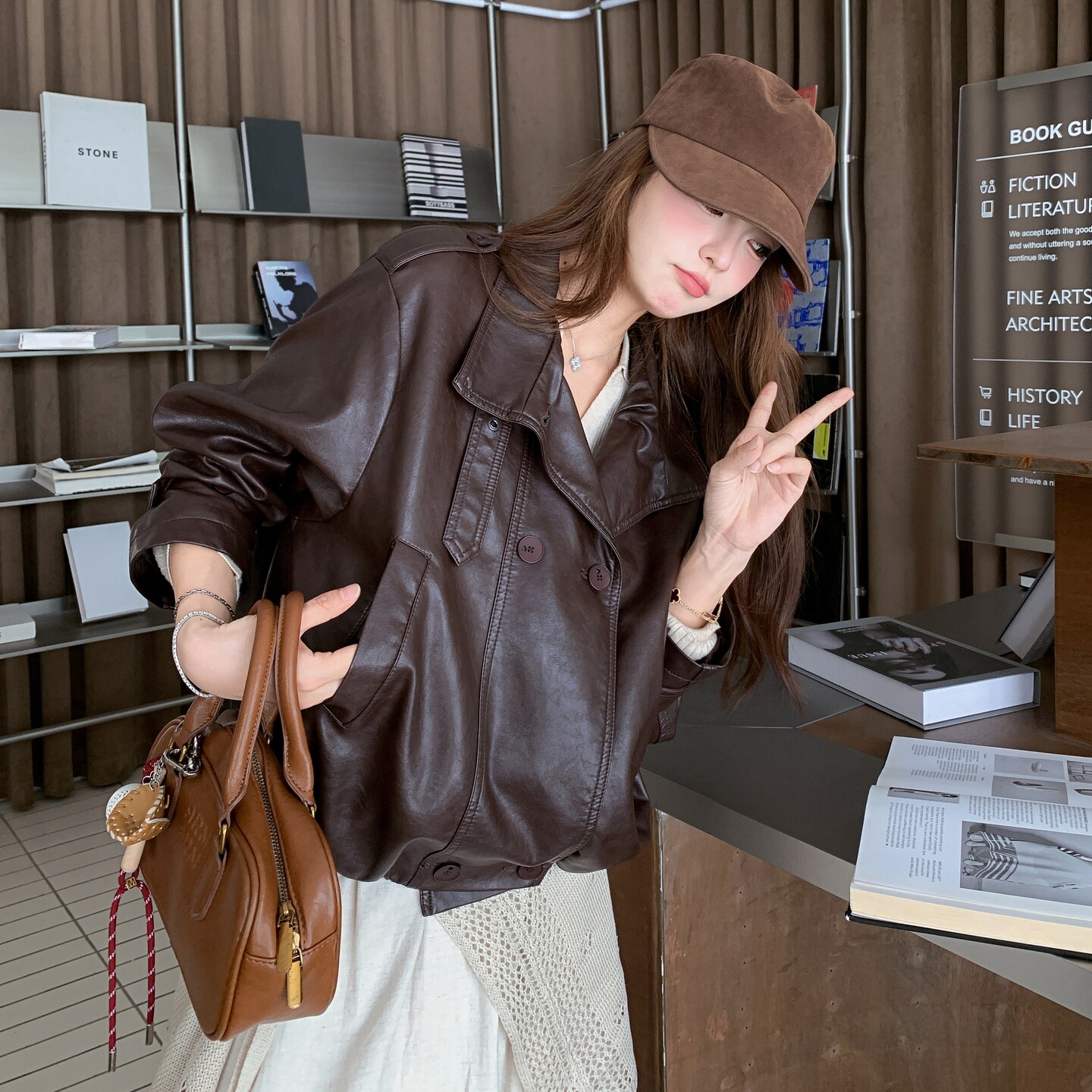 【有现货】【主推款】时尚甜酷炸街皮衣外套女春秋8902-P155-K228,女装皮衣,浙宝176（原073）