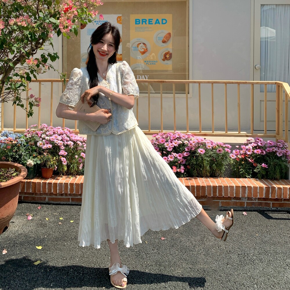 【数据好】【主推款】蕾丝绣花拼接无袖连衣裙夏季8833-P175-K258,女装连衣裙,浙宝176（原073）
