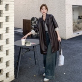 【有现货】【主推款】美式皮衣外套女中长款春秋8921-P175-K258，女装皮衣，浙宝176（原073）