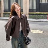 POLO领皮衣冬季山机车夹克上衣时尚复古韩版春秋短款时尚休闲百搭，女装皮衣，浙宝176（原073）