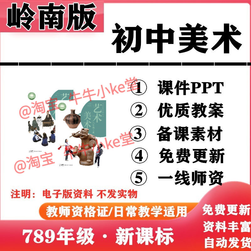 2026新改版 岭南版初中美术七年级八九年级上下册PPT课件教案备课素材初一二三电子版