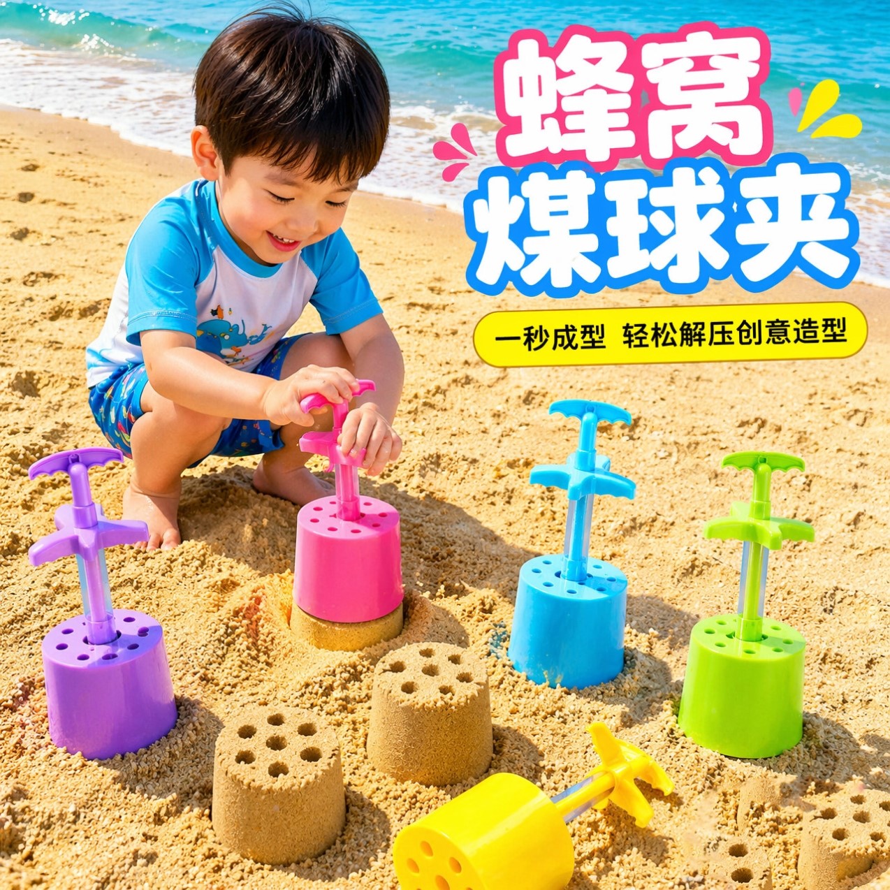 煤球夹挖沙工具儿童沙滩玩沙工具户外挖沙子玩具套装宝宝沙池室内