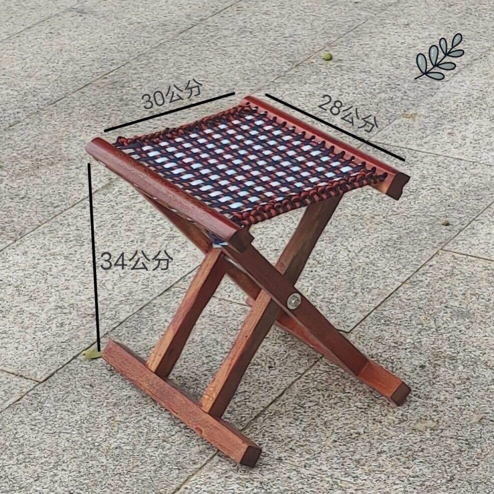 实木槐木马扎户外烧烤可折叠凳钓鱼凳马扎可携式家用板凳加厚简约