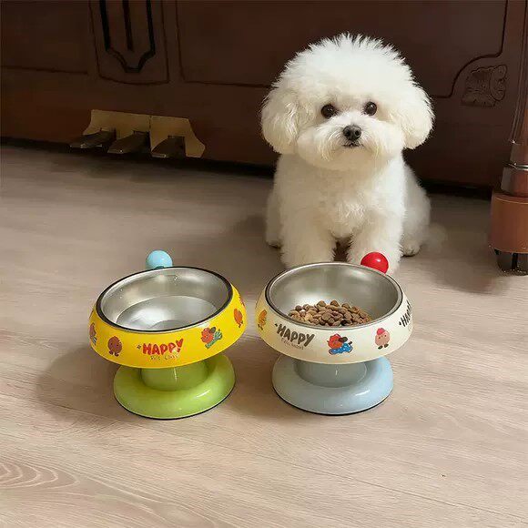 猫碗狗碗食盆宠物小猫咪不锈钢饭碗猫喝水碗猫粮增高架防打翻水碗
