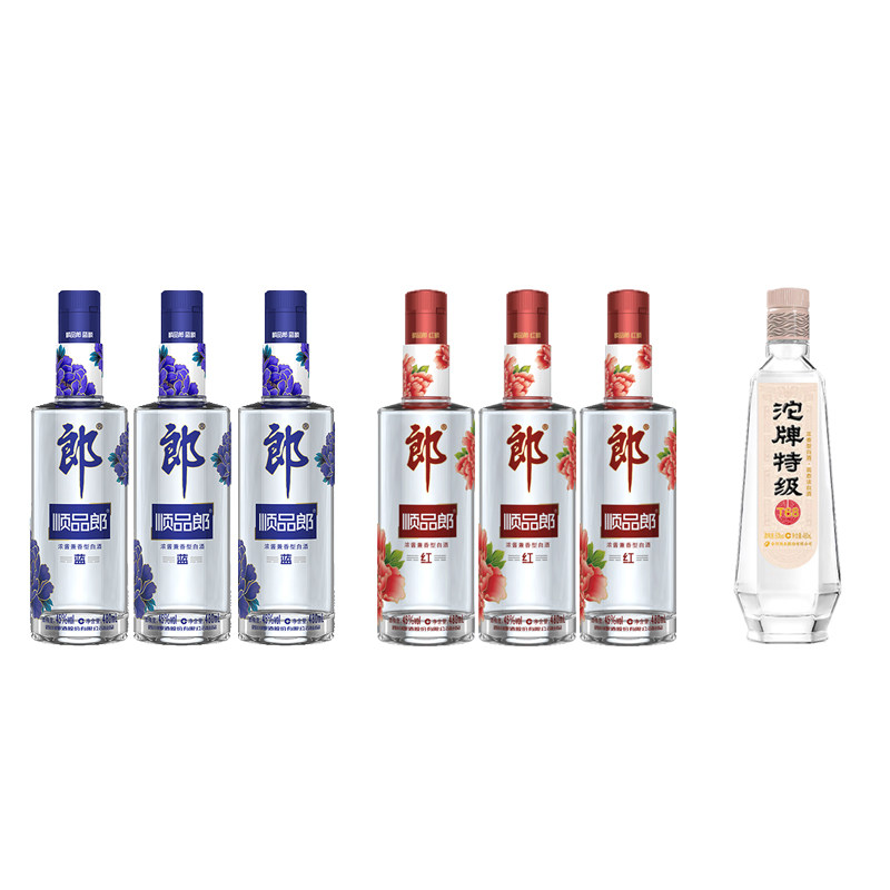 郎酒 45度顺品郎兼香蓝顺480ml*3+红顺480*3+50度沱牌T68