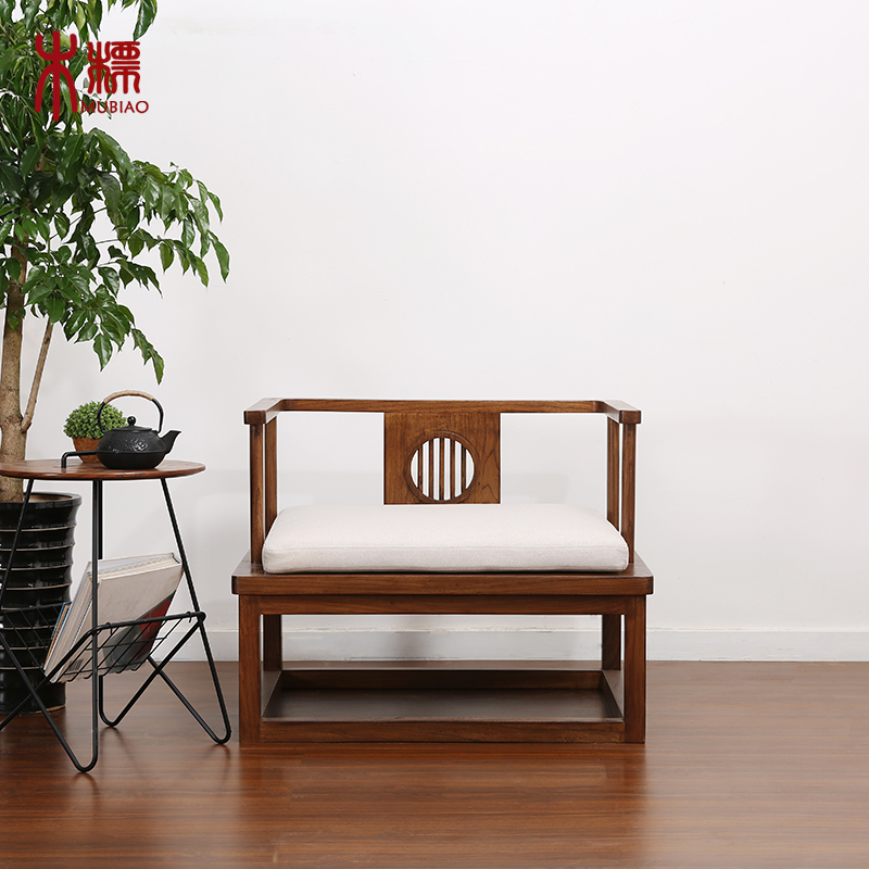 新中式老榆木禅椅打坐椅子主人茶椅实木圈椅围椅太师椅单人靠背椅