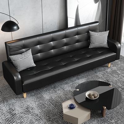 租房沙发客厅皮革沙发床仿皮pu三人沙发可折叠沙发床两用双人组合