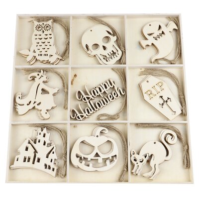 推荐20pcs Wooden Party Decoration pendant DIY props Hallowee