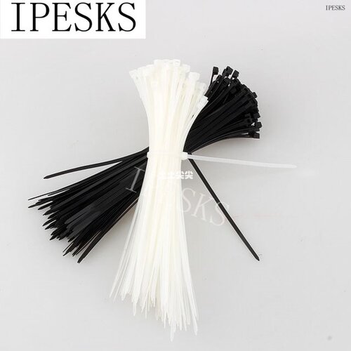 好货100 Nylon Plastic Zip Trim Wrap Cable Loop Ties Wire Sel