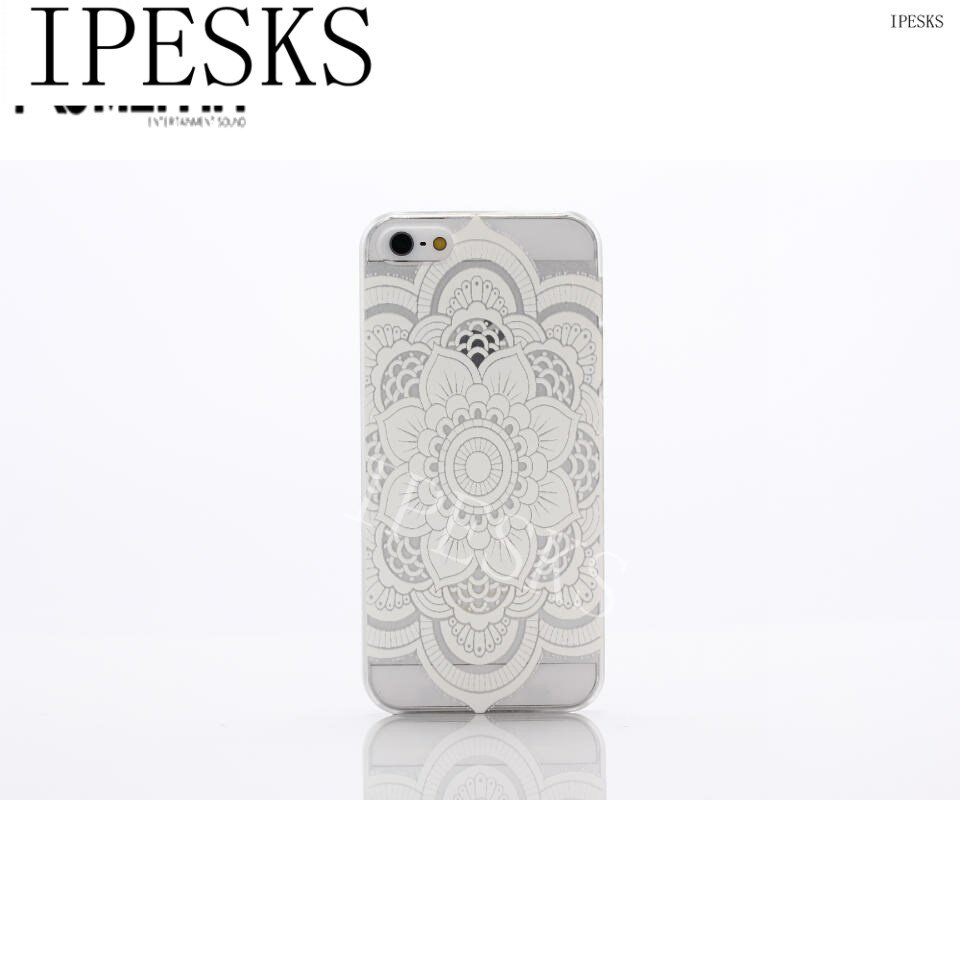 mobile Phone Cases Luxury PC Clear Vintage White Paisley F