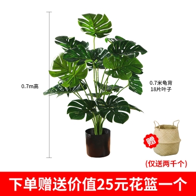 北Y欧客厅仿真绿色植物龟背绿植装饰假花办公桌ins小盆栽摆件家居