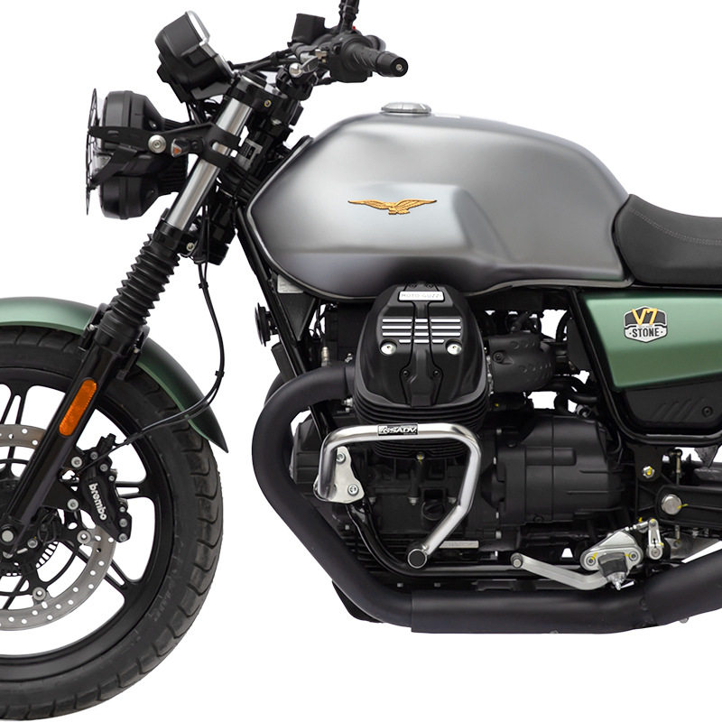 gsadv适用摩托古兹v7v9护杠guzzi保险杠大灯护网底板保护改装配件