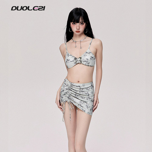 朵乐滋泳衣女分体比基尼三件套