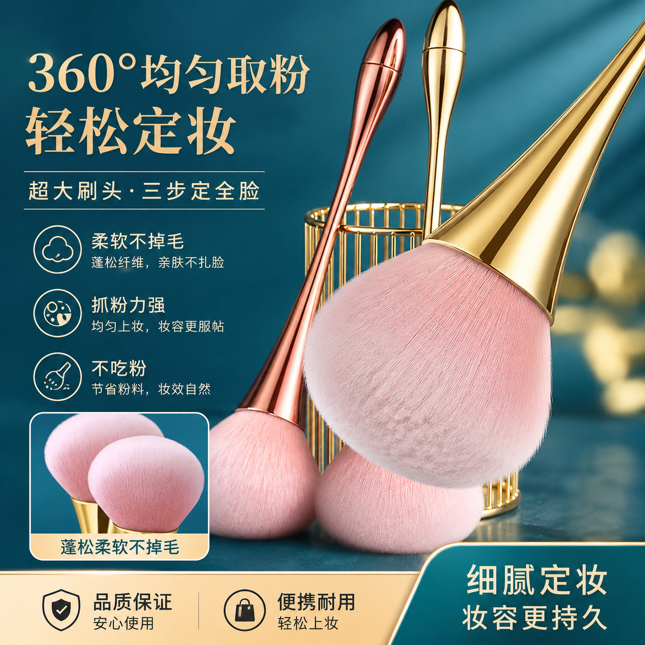 韩国轻奢散粉刷上妆自然柔软毛蓬松腮红刷超大号定妆刷散粉刷套装