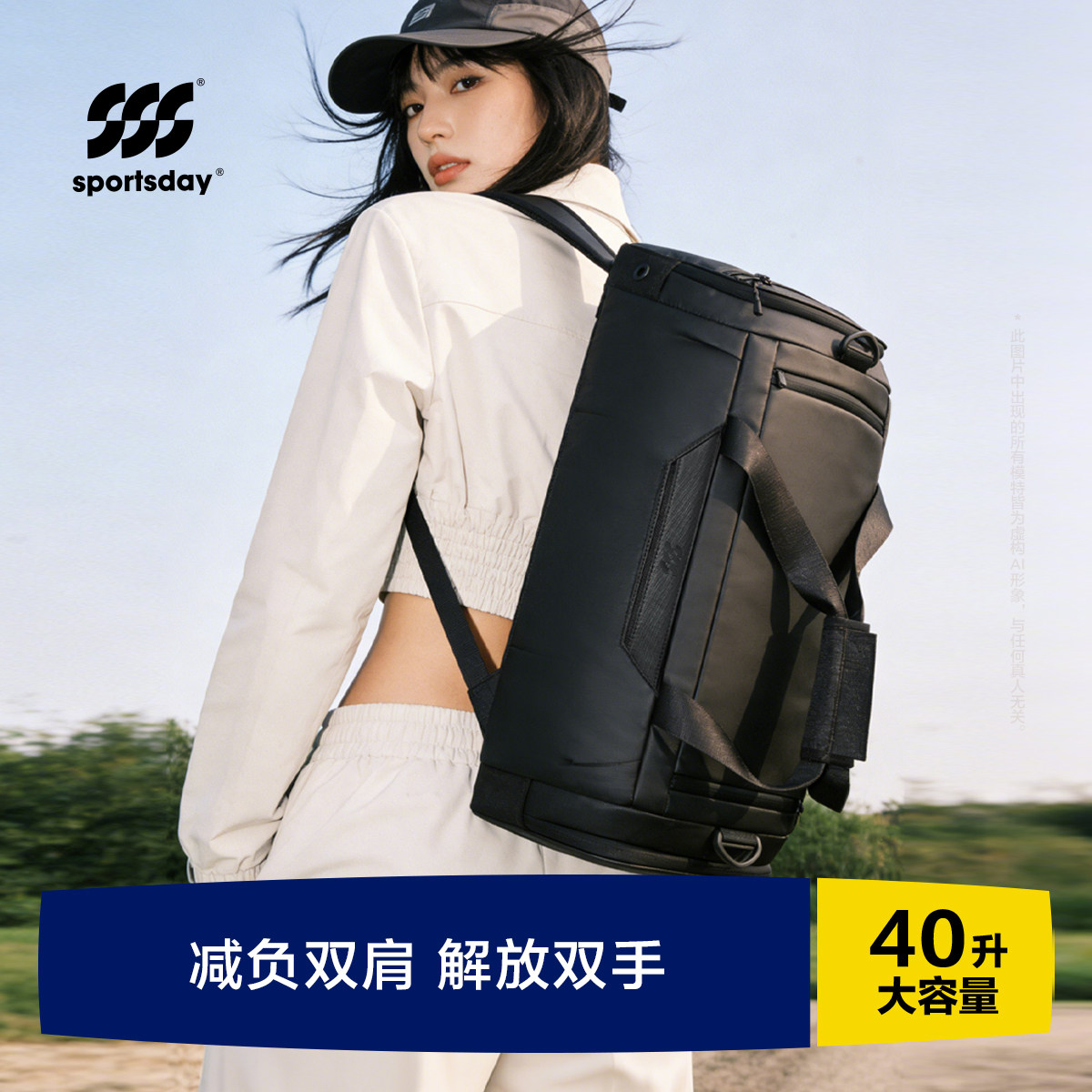 HLA/海澜之家旅行包女士大容量旅游手提背包多功能出差运动包健身