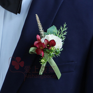 男士胸花新郎结婚礼伴郎伴娘襟花嘉宾仿真花男童西服礼服花童森系