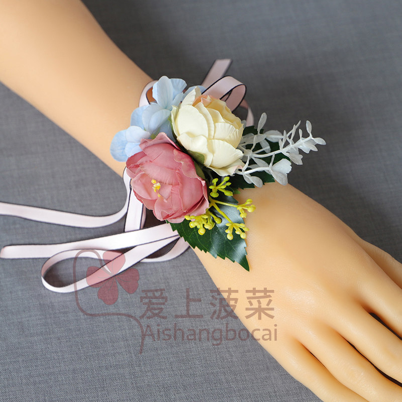 超仙伴娘手腕花新娘手花姐妹团伴郎胸花兄弟团襟花嘉宾男士结婚礼