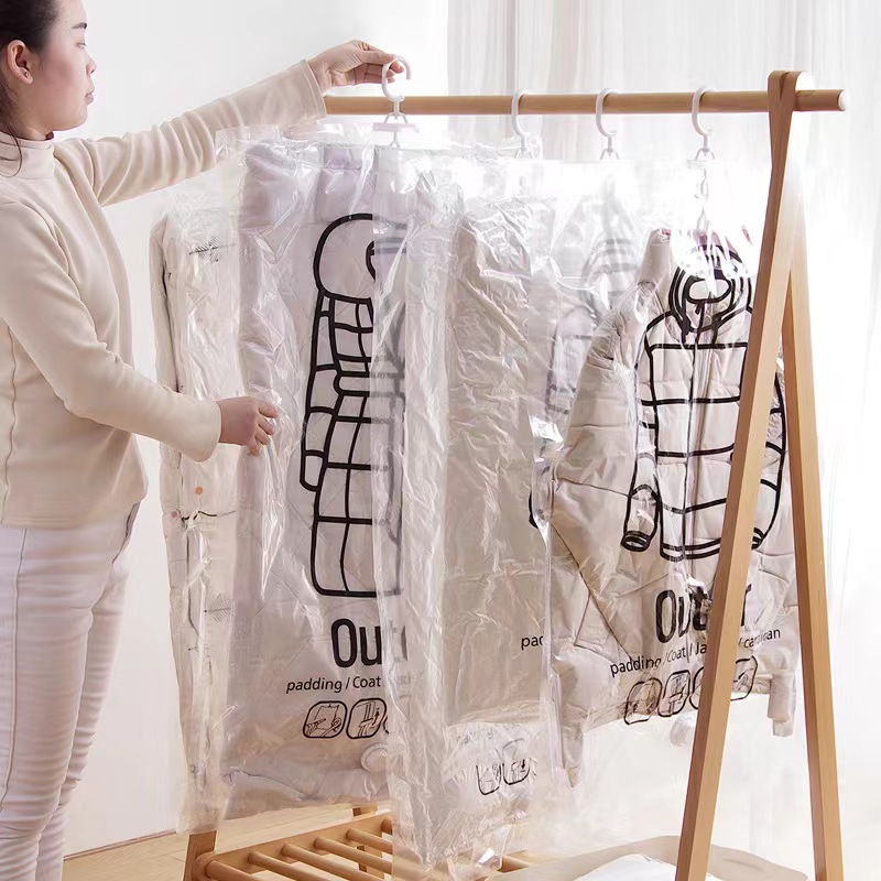 收纳袋真空压缩挂式压缩袋羽绒冬季衣服挂衣服收纳挂袋大衣防尘